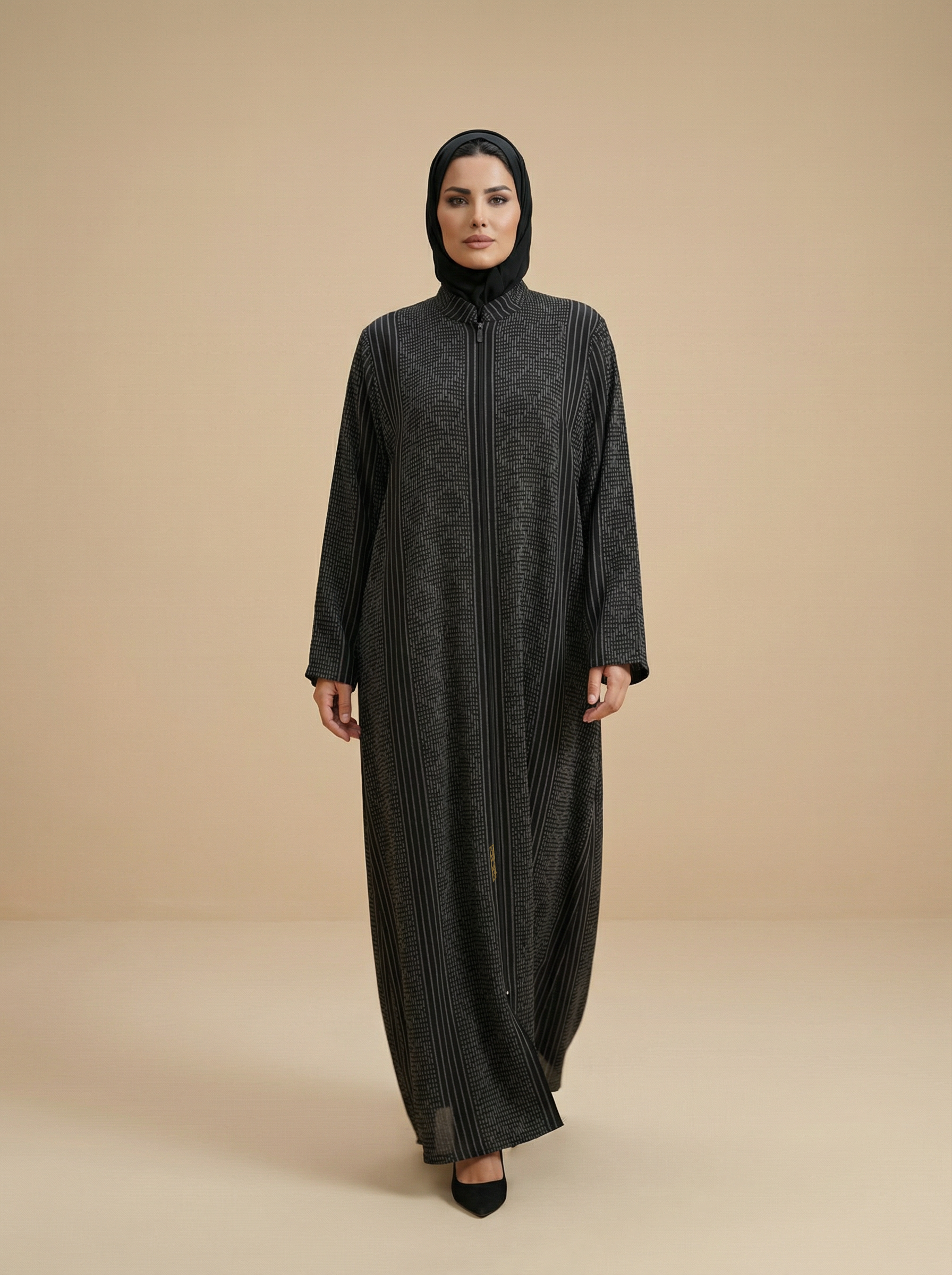 Striped Texture Abaya – B250