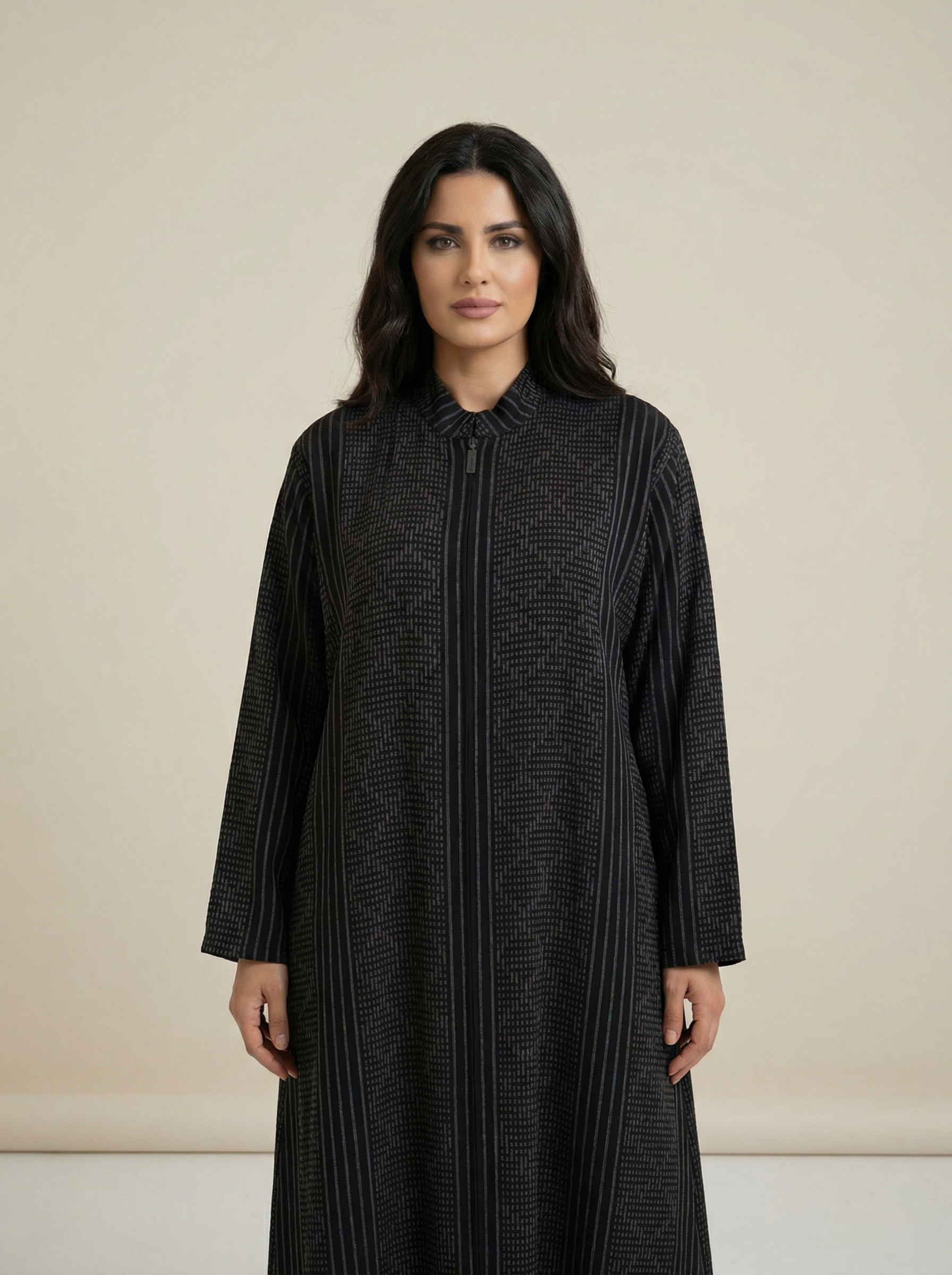 Striped Texture Abaya – B250