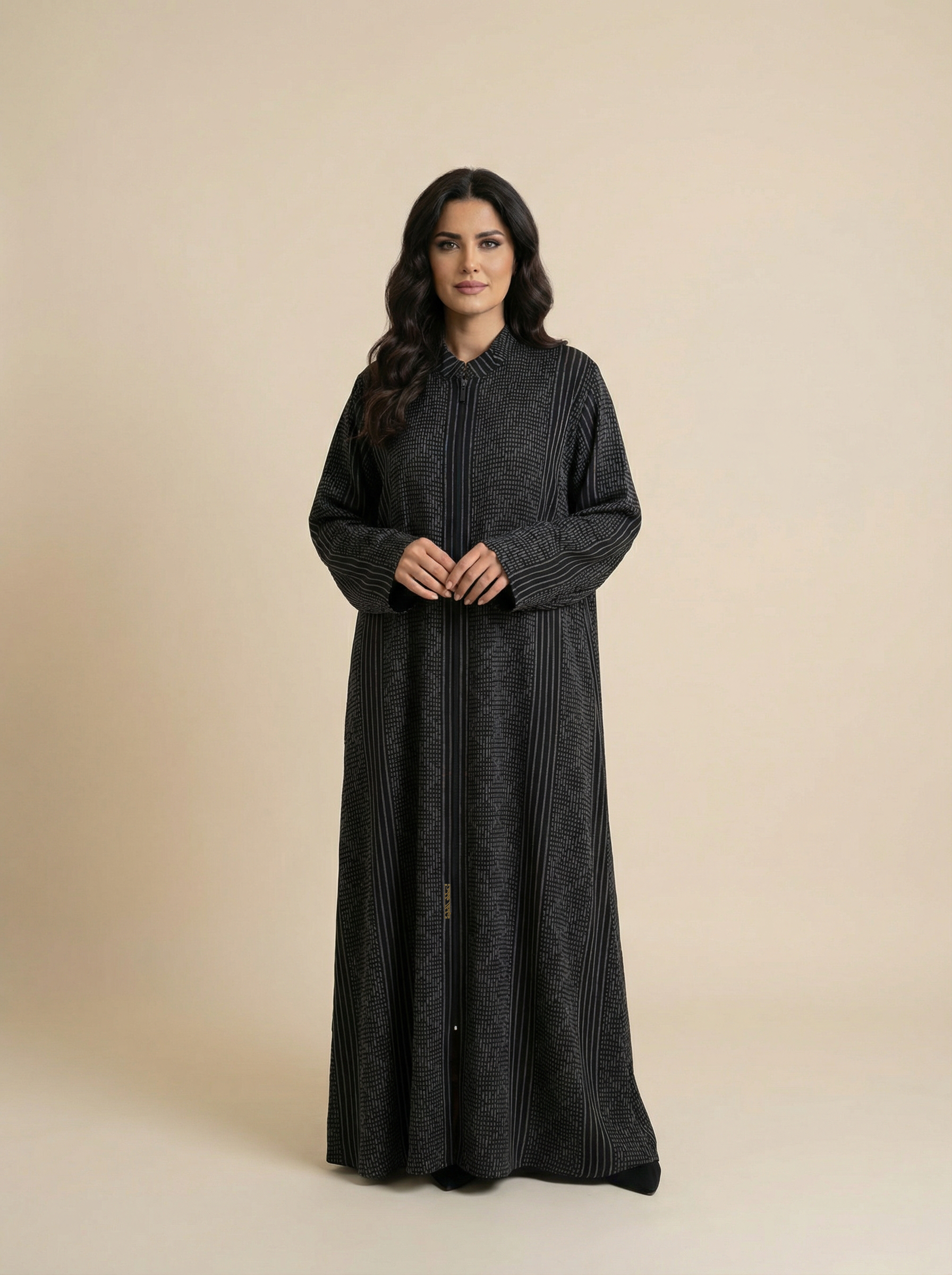 Striped Texture Abaya – B250