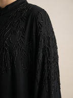 Silk Front Evening Abaya – B764