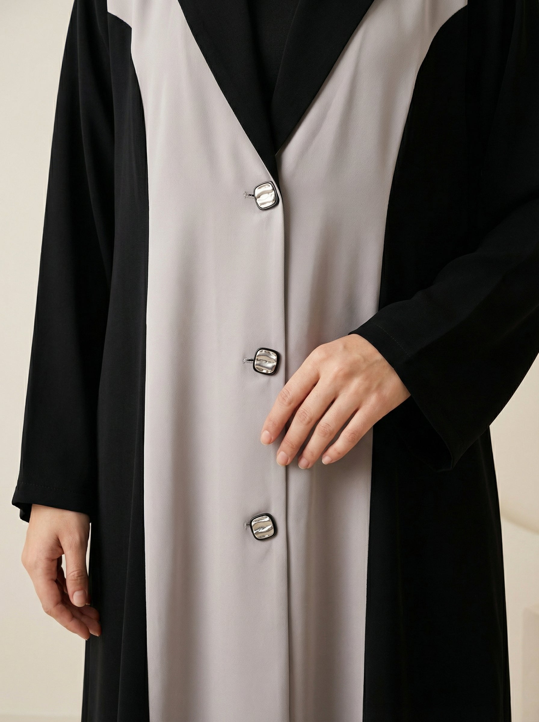Tailored Satin Classic Abaya – B420