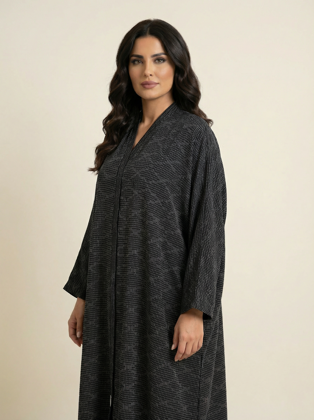 Silk Stripe Classic Abaya – D671