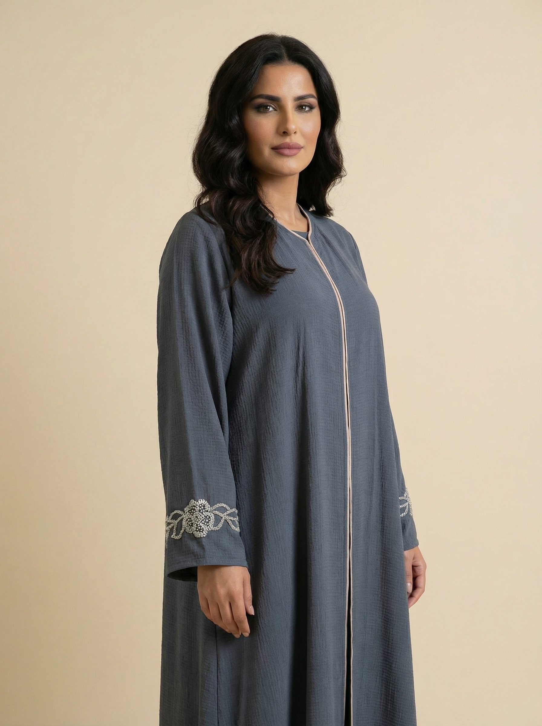 Textured Flow Everyday Abaya – H308