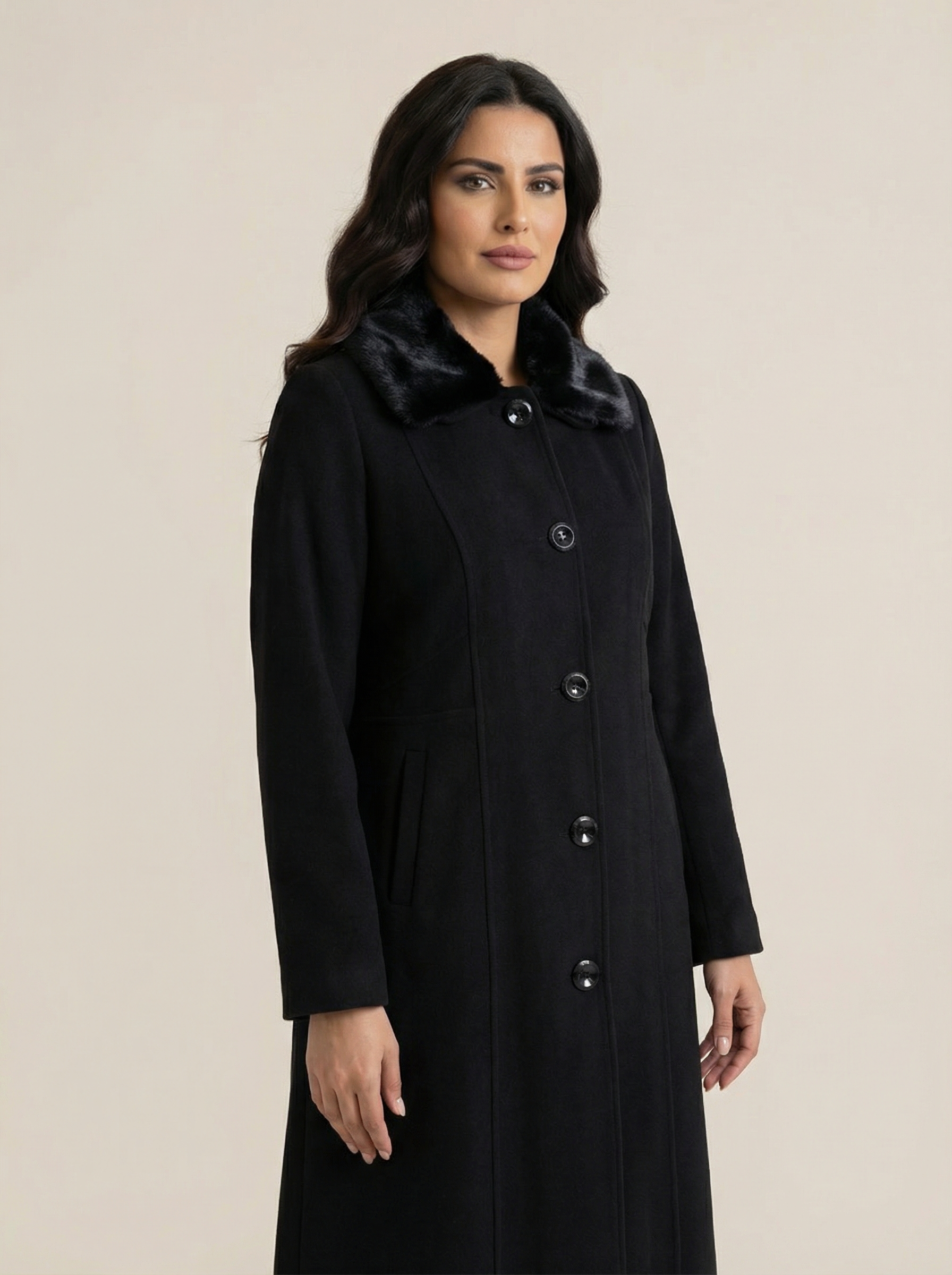Wool Blend Coat Abaya – 3067